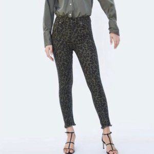 Zara Black Cheetah Print Skinny Jeans